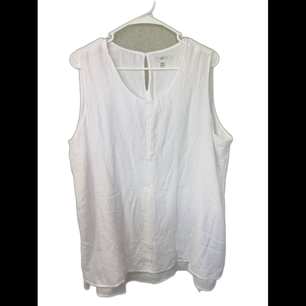 Women’s Fever White Sleeveless Lined Tank Top XXL